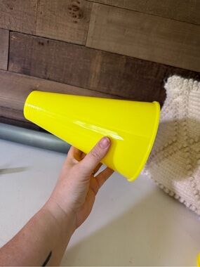 8 - Bright Yellow Plastic Cheer Cone